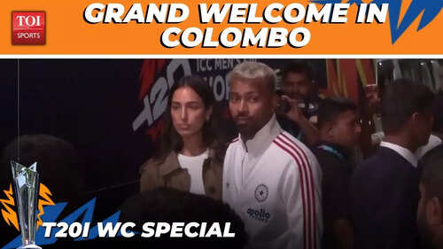 Dance, drums and fun! Team India land in Colombo | Hardik Pandya with Mahieka Sharmaindia arrival-
