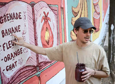 French artist paints up a fruity storm on the wall