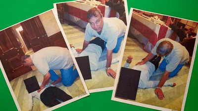 Photo shows Prince Andrew in all fours over a woman (Photo credit: AP) Ex-prince Andrew Mountbatten-Windsor arrested: What recent files revealed about his ties with Epstein