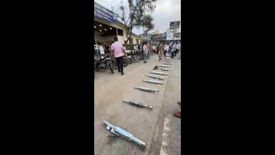 Sending out a loud message to offenders: Kharadi police seize 45 bikes fitted with illegal modified silencers, crush exhausts using bulldozer