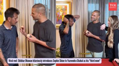 Viral reel: Shikhar Dhawan hilariously introduces Sophie Shine to Yuzvendra Chahal as his 
