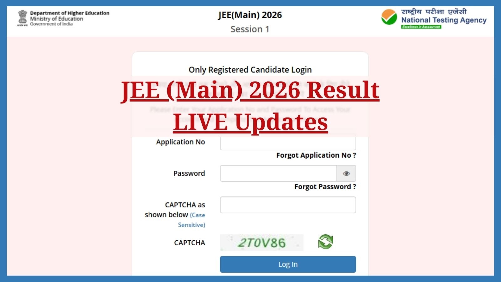 JEE Main 2026 January Session Result Scorecards Final Answer Keys at jeemain.nta.nic.in