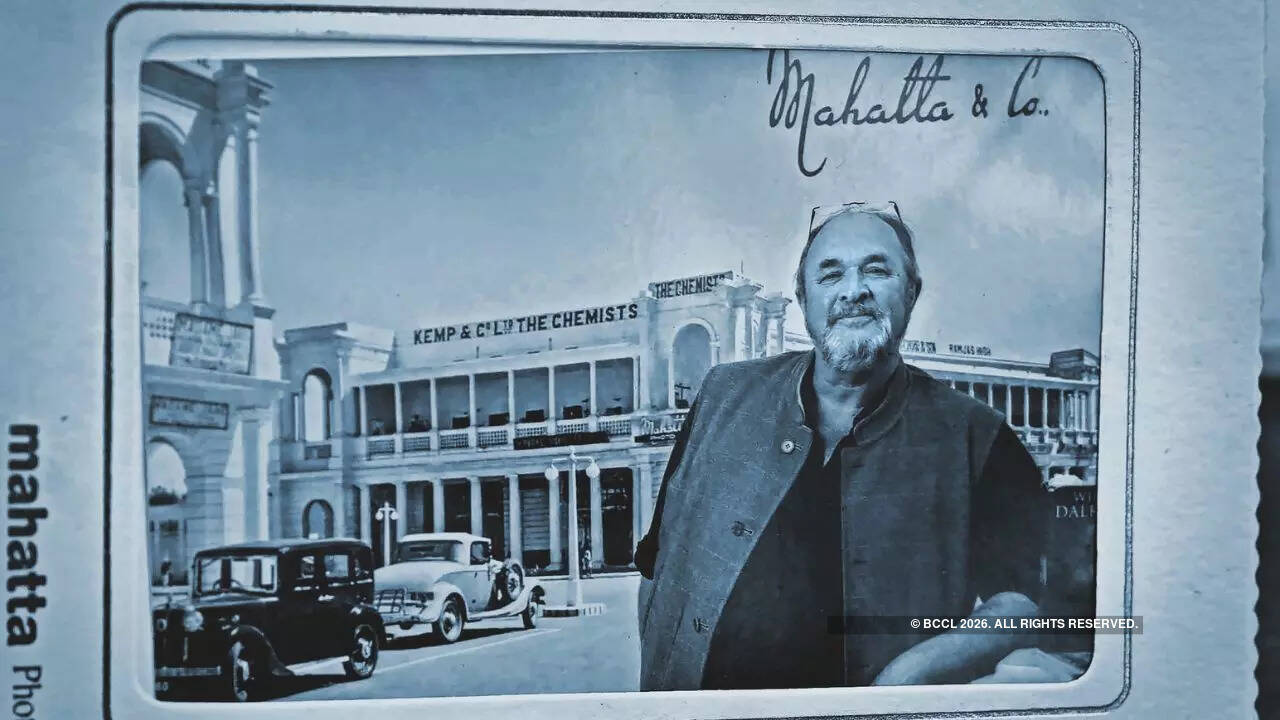 A vintage photo booth allowed attendees, including author and historian William Dalrymple, to take home retro-style portraits