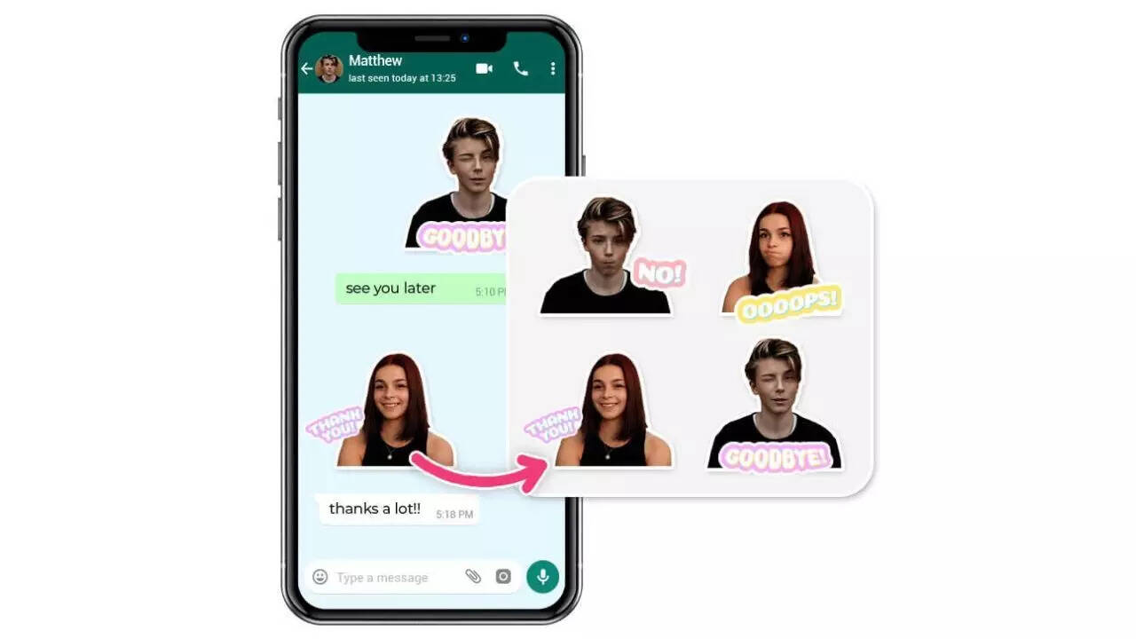 Custom stickers on WhatsApp (AI-generated image)