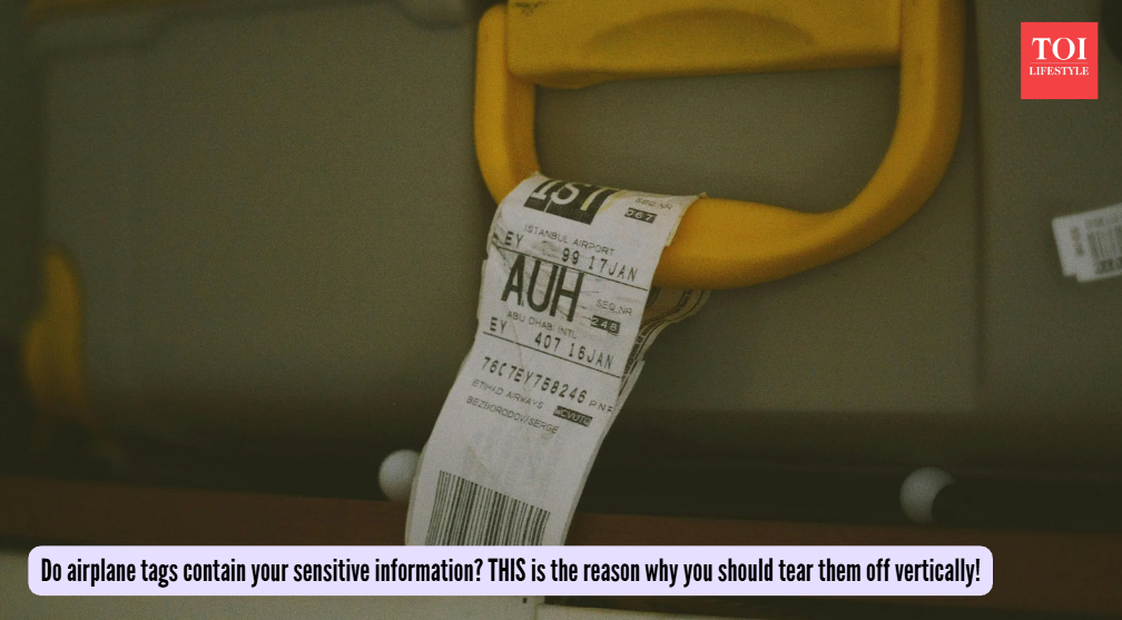 Do airplane tags contain your sensitive information? THIS is the reason why you should tear them off vertically!(Photo via Canva)