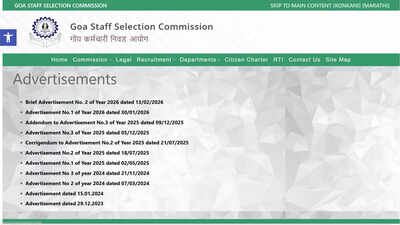 GSSC Goa Police Recruitment 2026 notification out for 722 constable and other posts Goa Police Recruitment 2026: GSSC releases 722 Group C vacancies, online applications from February 20