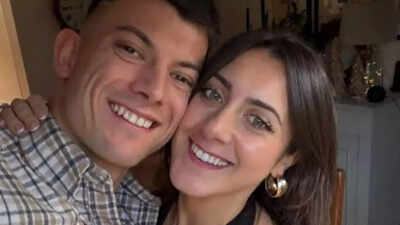 Matt Weston’s fiancee’s reaction turns emotional as Team GB star races through Olympic pressure