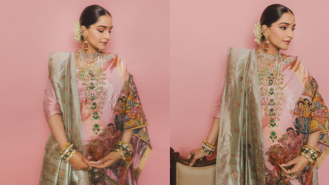 Sonam Kapoor’s Dual-Weave Saree Look