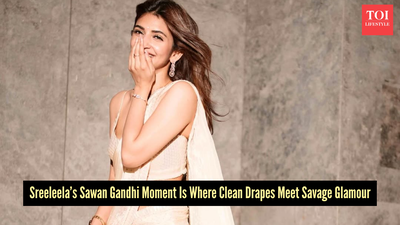 In a voguish Sawan Gandhi drape, Sreeleela makes plated shell work look effortlessly ruthless