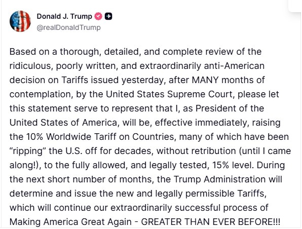 डोनाल्ड ट्रंप ने एक बार फिर टैरिफ बम फोड़ा है.