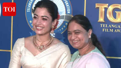 Rashmika Mandanna wins Best Actress at Telangana Gaddar Awards 2025; emotional moment with mother-in-law Madhavi Deverakonda