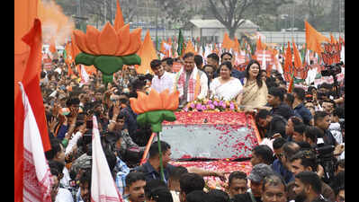 Thousands Turn Up In CM’s Show Of Strength Himanta files nomination, seeks sixth consecutive term as MLA