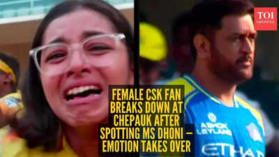 At Chennai's Chepauk erupts as MS Dhoni walks in; female CSK fan breaks down in tears - viral moment melts hearts