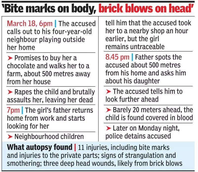 4-year-old raped, head smashed with stone in Ghaziabad, neighbour detained