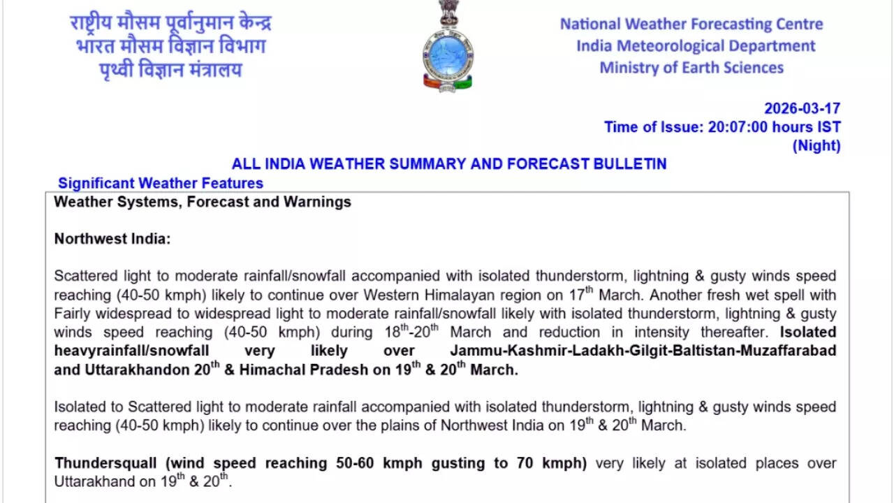 All India Weather Bulletin All India Weather Bulletin