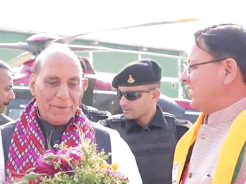 राजनाथ सिंह के दौरे के लिए सीएम बीते कल ही हल्द्वानी पहुंच गए हैं।