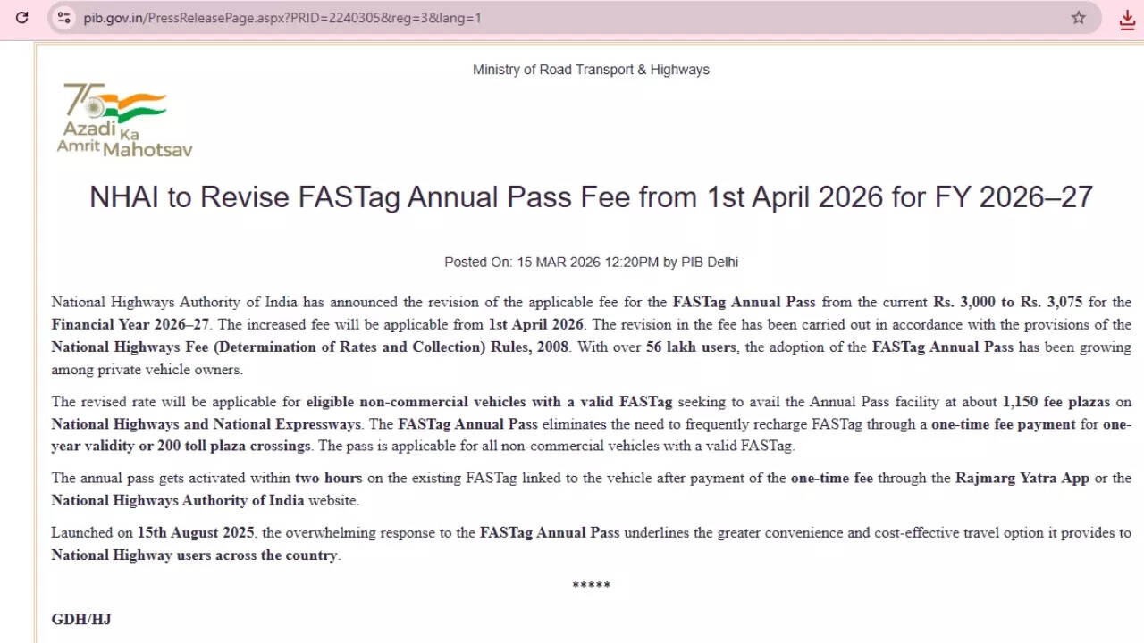 Ministry of Road Transport & Highways announcement Ministry of Road Transport & Highways announcement