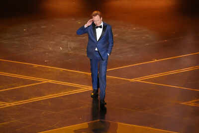 <p>Host Conan O’Brien appears during the Oscars on Sunday, March 15, 2026, at the Dolby Theatre in Los Angeles. (AP Photo/Chris Pizzello)</p>
<p>” decoding=”async” fetchpriority=”high”></p>
</div>
<div>
<p><span title= Oscars ratings fall 9% in Conan O'Brien's second year hosting awards show