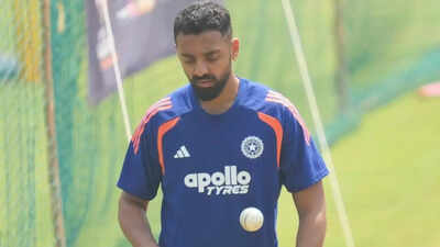 Varun Chakravarthy attends a training session ahead of their T20 World Cup cricket semi final match against England in Mumbai, Wednesday, March 4, 2026.(AP Photo) Varun Chakravarthy used his skills incorrectly at T20 World Cup: Amit Mishra