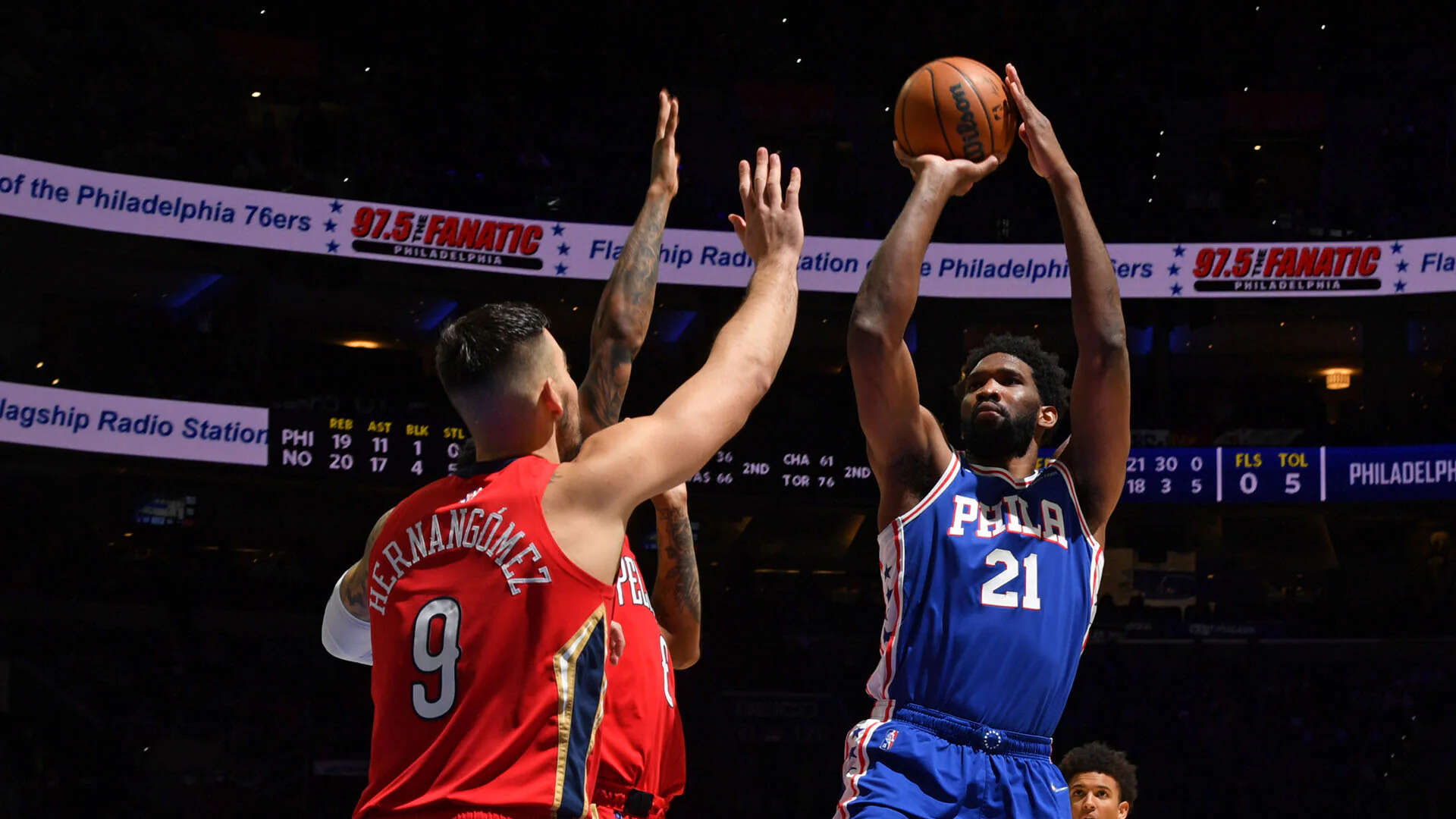Philadelphia 76ers Joel Embiid vs New Orleans Pelicans