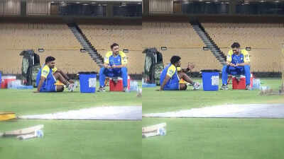 MS Dhoni and Sanju Samson (Image credit: CSK) MS Dhoni signs, Sanju Samson refuses — CSK's new star wins hearts with classy gesture - WATCH