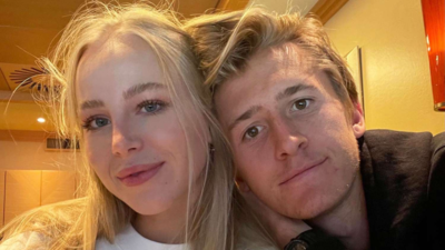 Sebastian Korda and fiance Ivana Nedved share a heartfelt courtside kiss after beating Carlos Alcaraz at the Miami Open