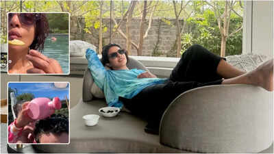 On a tranquil Sunday, Priyanka Chopra indulged in some well-deserved downtime by the poolside, lounging in style with her favorite robe, soaking up the sun, and savoring fresh raw mango. Her Instagram post was a delightful blend of family love, featuring tender moments with her daughter, Malti Marie, and husband, Nick Jonas. Read the full article to know more in detail. Inside 'Varanasi' actress Priyanka Chopra's chill pool day: From savoring Kachi kairi to video chats with Nick Jonas and Malti Marie