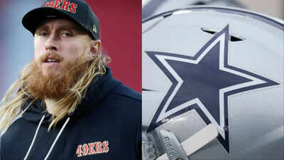 George Kittle’s San Francisco 49ers strongly linked to $5M Dallas Cowboys edge defender (Image via Getty: George Kittle and Dallas Cowboys logo) George Kittle’s San Francisco 49ers strongly linked to $5M Dallas Cowboys edge defender